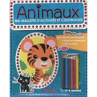 Ma mallette d'activités et coloriages Animaux (Fond vert)