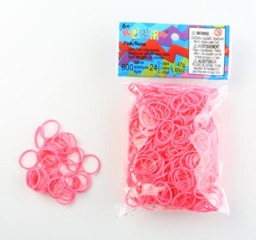 Recharges 600 élastiques Rainbow Loom Rose