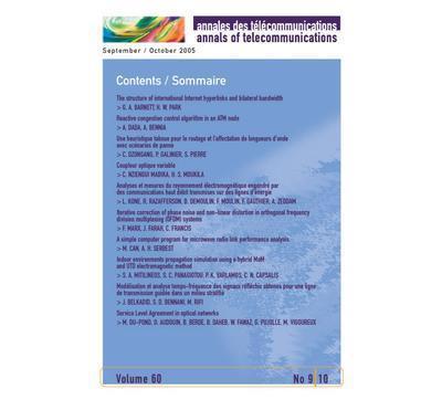 Annales des telecommunications vol. 60 n. 9/10 september-oct