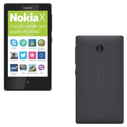 Smartphone Nokia X, Double SIM, 4 Go, Noir