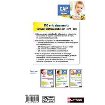 CAP Accompagnement éducatif petite enfance 110 entraînements Epreuves professionnelles 2024-2025