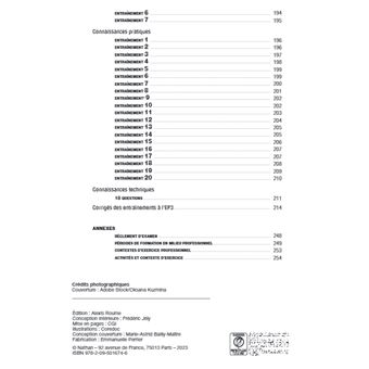 CAP AEPE 110 entrainements 2023-2024