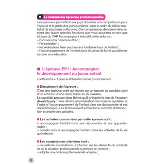 CAP Accompagnement éducatif petite enfance 110 entraînements Epreuves professionnelles 2024-2025