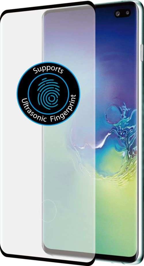Azuri Curved Tempered Glass Rinox Armor Black Frame Galaxy S10 Plus