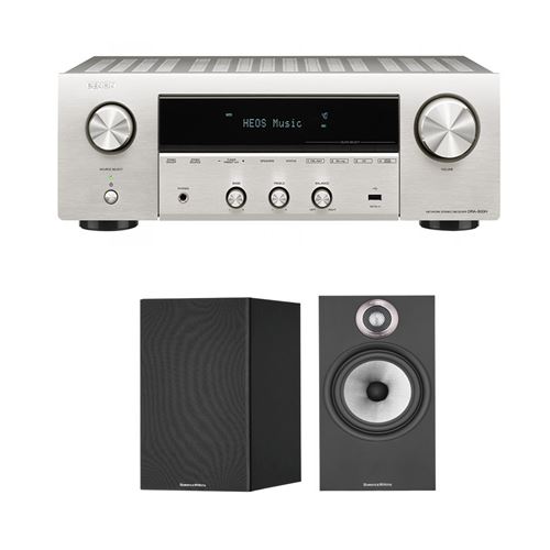Amplificateur Hi-Fi Denon DRA-800H Argent + Enceintes bibliothèque Bowers&Wilkins 606 S2 Edition Anniversaire Noir Vendues à la paire