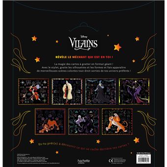 DISNEY -  Les Ateliers Disney - Mes cartes à gratter géantes - Vilains
