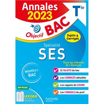 Annales Objectif BAC 2023 - Spécialité SES