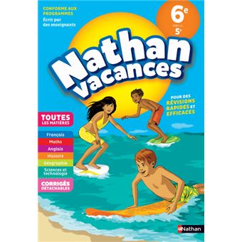 Cahier de Vacances 2019 Collège De la 6ème vers la 5ème, toutes les matières