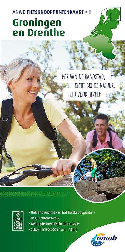 Groningen, Drenthe Fietsknooppuntenkaart 1
