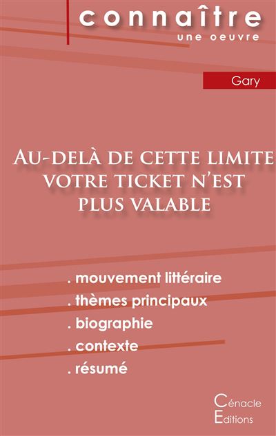 Fiche de lecture Au-delà de cette limite votre ticket n'est plus valable