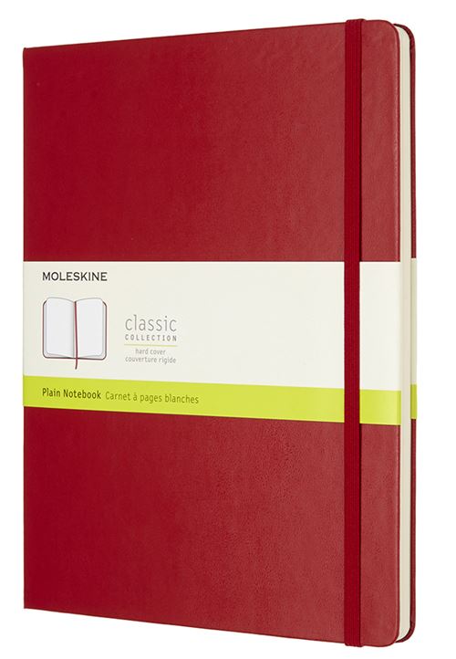 Mlsk Rouge Carnet Classique Très Grand Format À Pages Blanches Moleskine Couverture Rigide