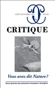 Critique 903-904 : Vous avez dit Nature ?