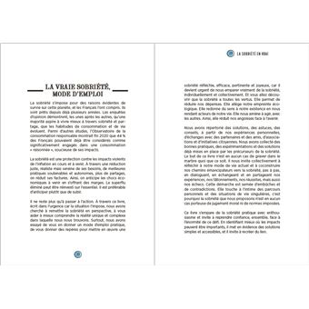 Sobriété (la vraie), mode d emploi
