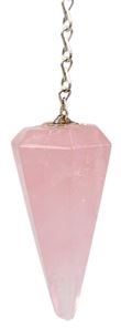 Pendule à Facettes en Quartz Rose