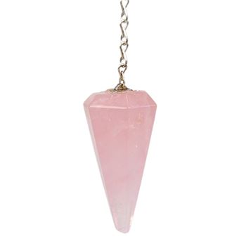 Pendule à Facettes en Quartz Rose