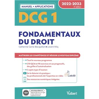 DCG 1 - Fondamentaux du droit : Manuel et Applications 2022-2023