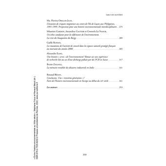 Écrire l'histoire environnementale au XXIe siècle
