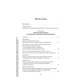 Écrire l'histoire environnementale au XXIe siècle
