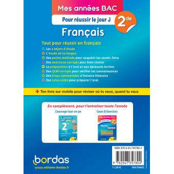 Mes années Bac Pour réussir le jour J Français 2de