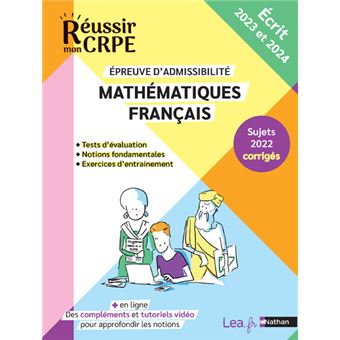 Mathématiques Français admissibilité écrit - Concours 2023 et 2024