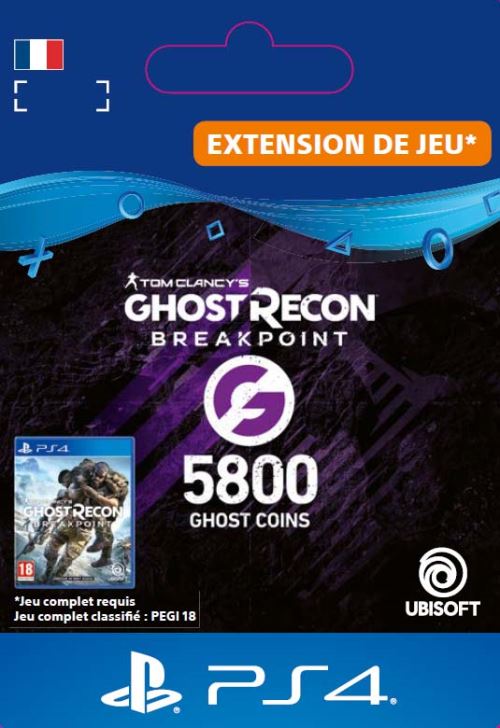 Code de téléchargement Ghost Recon Breakpoint 5800 Ghost Coins PS4