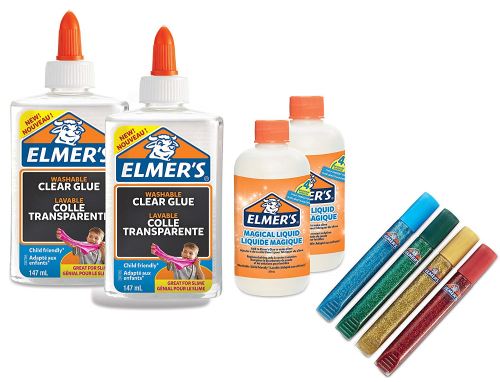 ELMER'S Mini Kit fabrication Slime, 1 flacon colle transparente, 2