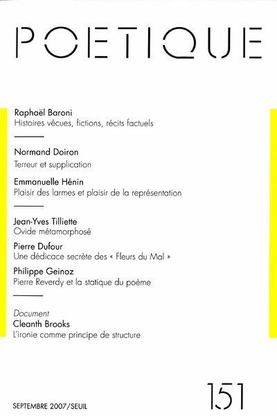 Poétique, n° 151 -  Collectif - broché