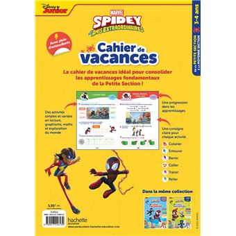 Spidey et ses amis extraordinaires - Cahier de vacances 2023, de la Petite Section à la Moyenne sect