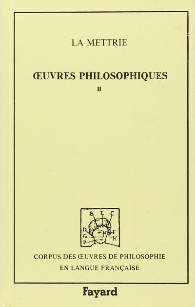 Oeuvres philosophiques (1737-1752) - Julien Offray de La Mettrie - (donnée non spécifiée)