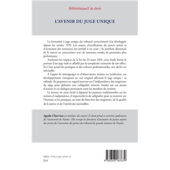 L'avenir du juge unique