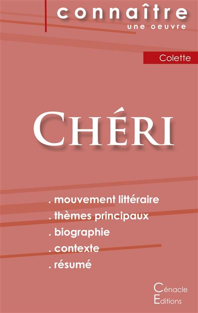 Fiche de lecture cheri de colette analyse litteraire de refe