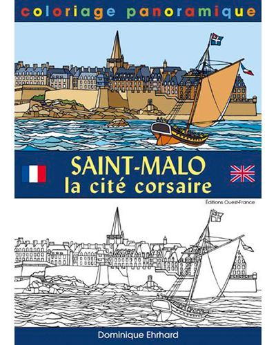 Saint-Malo, la cité corsaire - coloriage panoramique