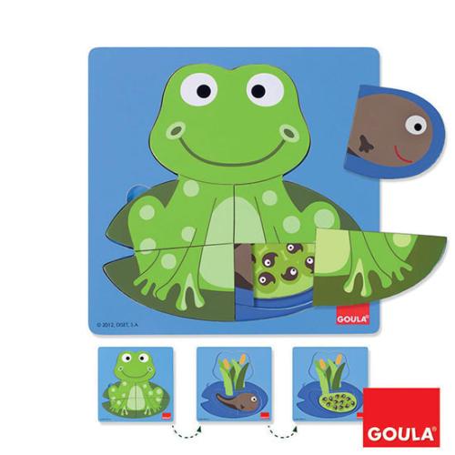 PUZZLE 8 PCES - 3 LEVELS - FROG