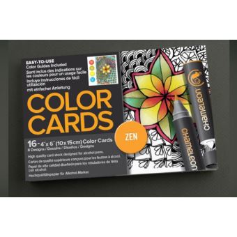 Cartes de coloriage Chameleon Thème Zen