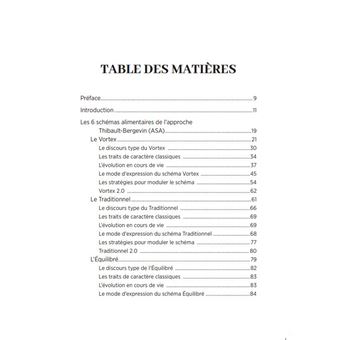 L'approche des schémas alimentaires