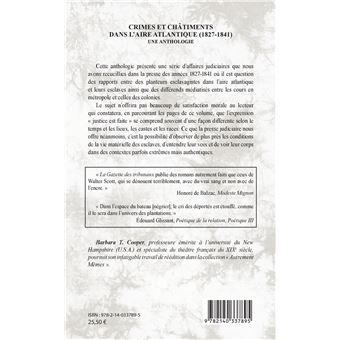 Crimes et châtiments dans l'aire atlantique (1827-1841)