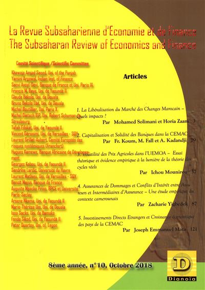 La revue subsaharienne d'economie et de finance,10