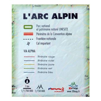 Carte en relief de l'Arc Alpin