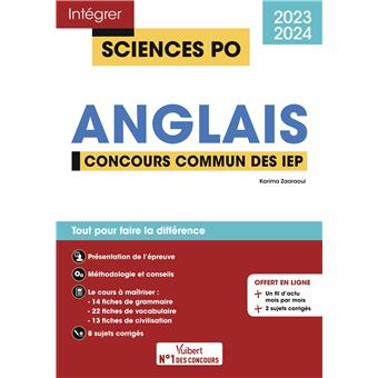 Sciences Po - Anglais - Concours commun des IEP 2023-2024