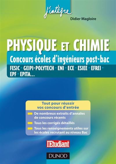Physique et chimie aux concours ingénieur Post-Bac