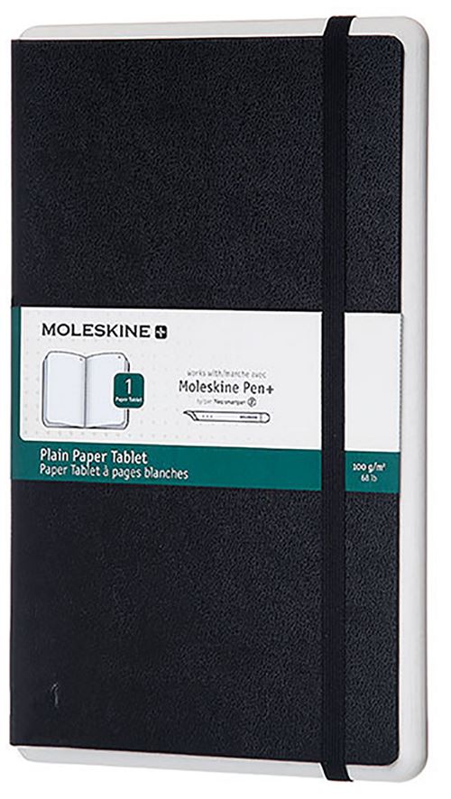 Carnet Moleskine Paper Tablet Grand Format 13x21 cm Pages Blanches Noir