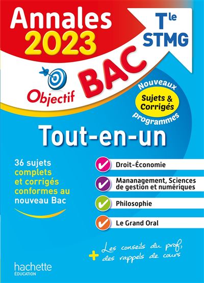 Annales Objectif BAC 2023 -  Bac STMG Tout-en-un