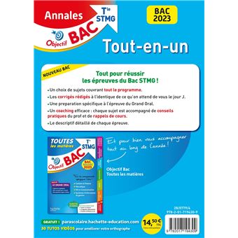 Annales Objectif BAC 2023 -  Bac STMG Tout-en-un