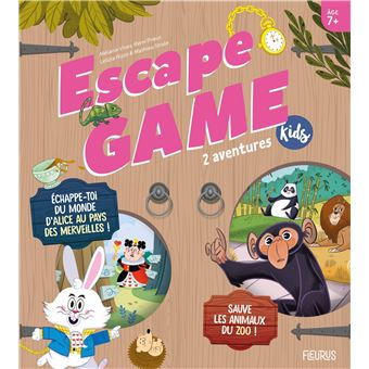 Escape Game Kids  - 2 aventures (Sauve les animaux du zoo !, Échappe-toi du monde d Alice au pays de