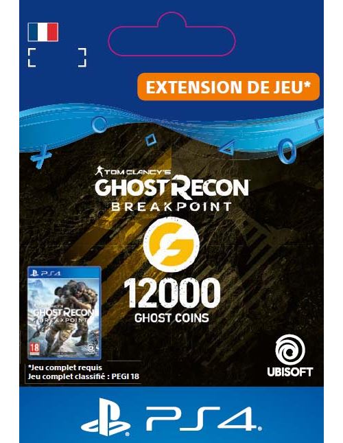 Pochette avant du jeu Code de téléchargement Ghost Recon Breakpoint 12000 Ghost Coins PS4
