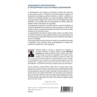 Aménagement, décentralisation et développement local en Afrique subsaharienne