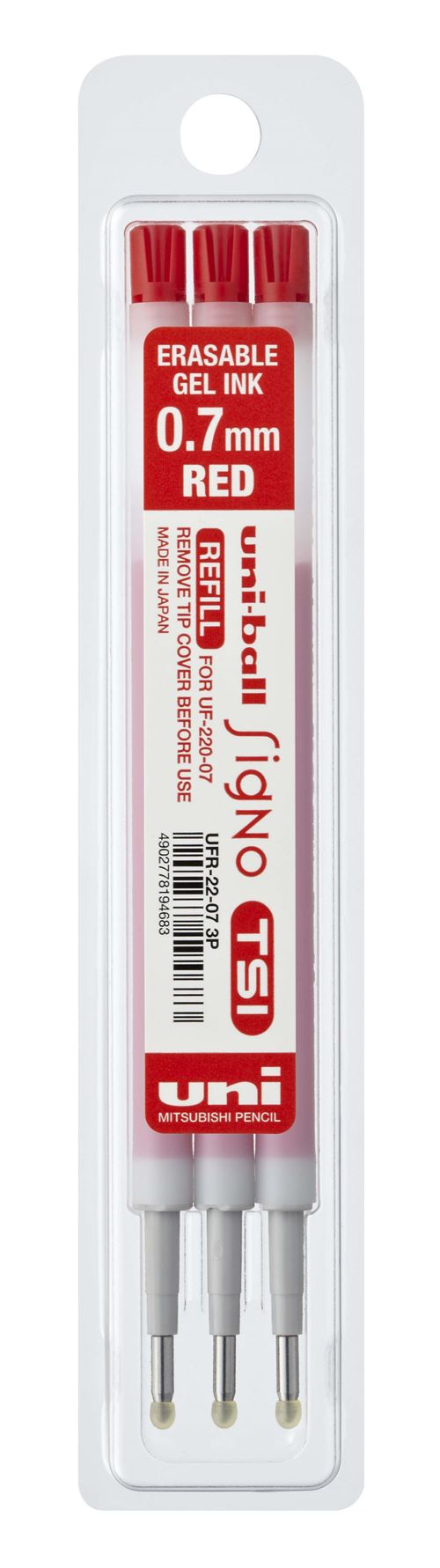 Etui de 3 recharges Uni-Ball TSI Rouge
