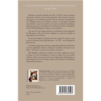 La société nationale d'agriculture de France de 1871 à 1915
