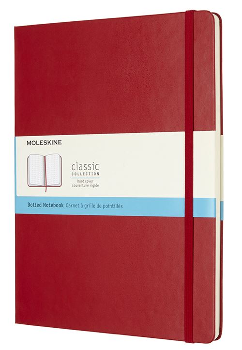 Carnet pointille tres grand format rigide scarlet