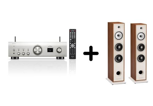 Un ampli Denon PMA 900HNE + une paire d'enceintes colonne Triangle BR08 Chêne - vue 2